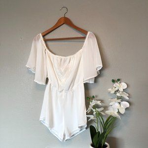NWT ESSUE White Boho Romper